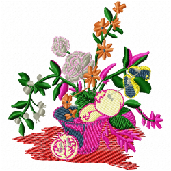 Vase For Flowers Embroidery Design 9 Vase For Flowers Embroidery Design 9